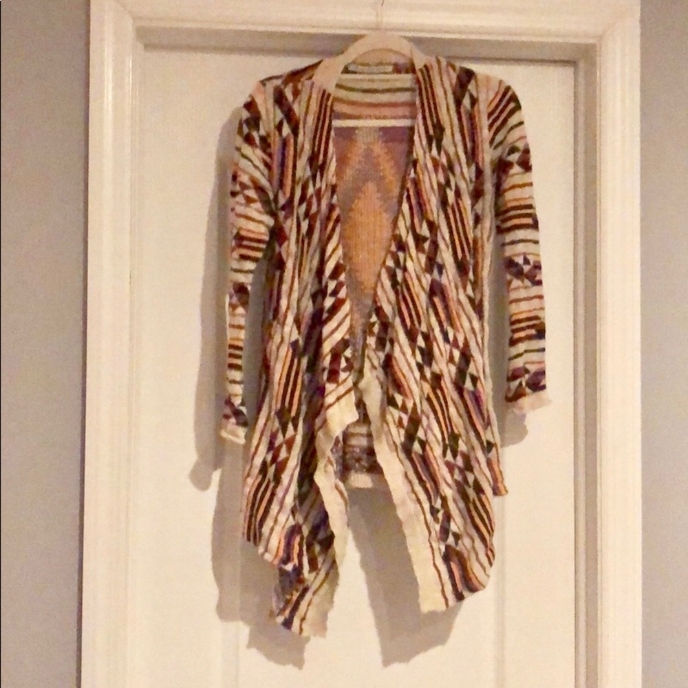 High low open front sweater